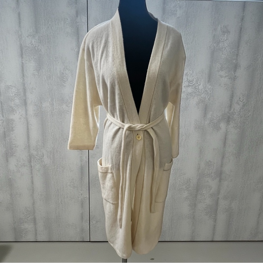 Christian Dior Cream Long Mohair Wool Cardigan